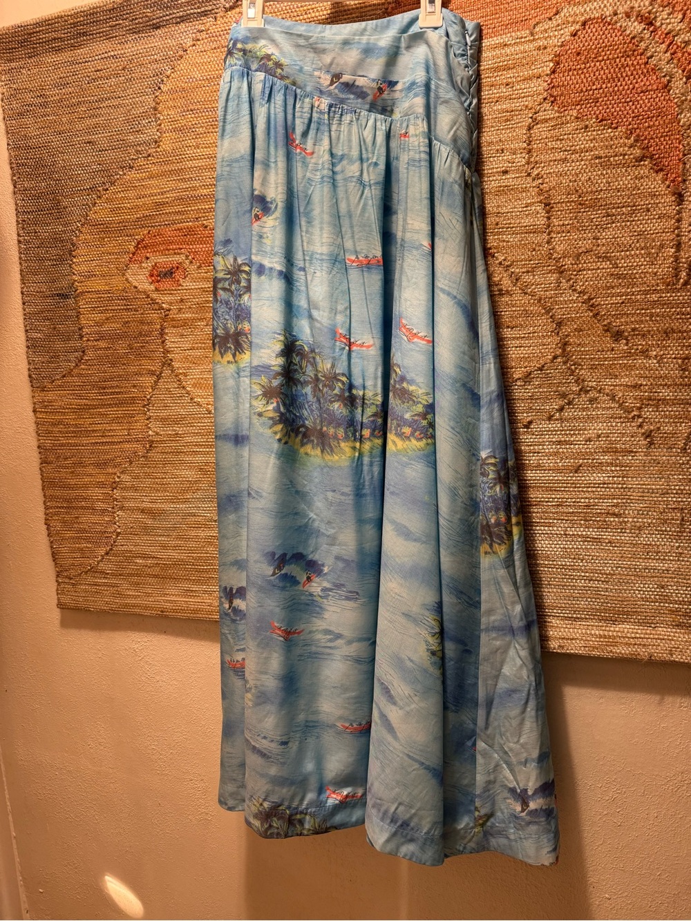 STAUD Kona skirt featuring a Blue Island tropical print. Size 6
